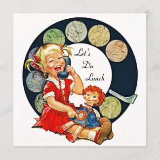 Retro LET'S Do Lunch Einladungen Long Time Friends