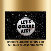 Retro Let's feiern Geburtstag Disco Ball Black