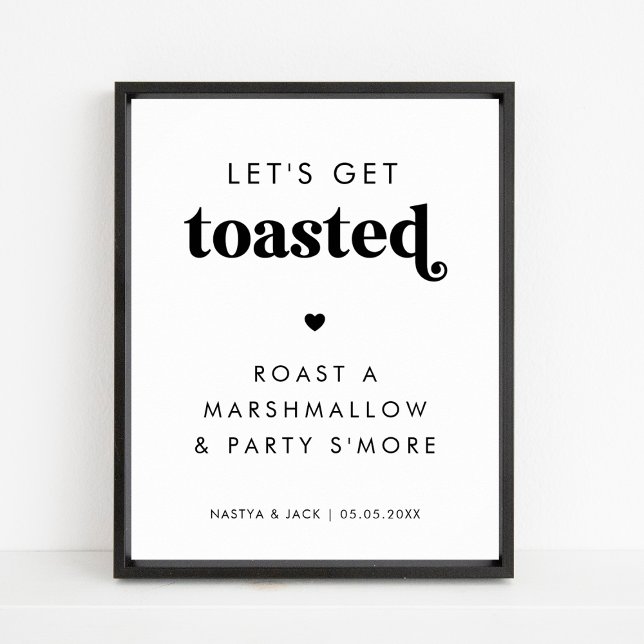 Retro Let's Get Toasted Marshmallow Hochzeitszeich Poster (Von Creator hochgeladen)
