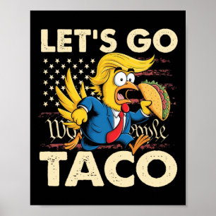 Retro Let's Go Taco Funny Let's Go Taco für Männer Poster