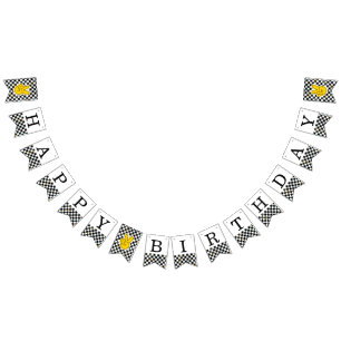 Retro Let's Party Peace Sign Happy Geburtstag Wimpelkette