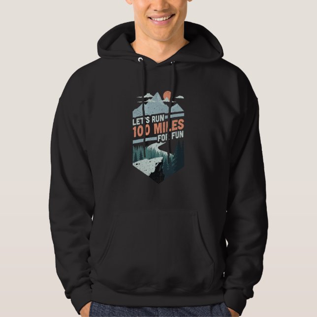 Retro Lets Run For Fun Marathon Runner Summit Runn Hoodie (Vorderseite)