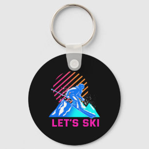 Retro Let's Ski Vintage 80er 90er Skifahren Sport Schlüsselanhänger