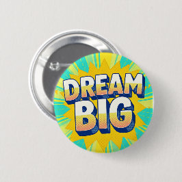 Retro lettering dream big text button