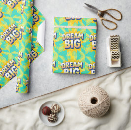 Retro lettering dream big text geschenkpapier