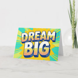 Retro lettering dream big text karte