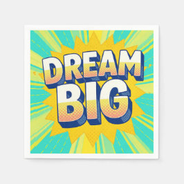 Retro lettering dream big text serviette
