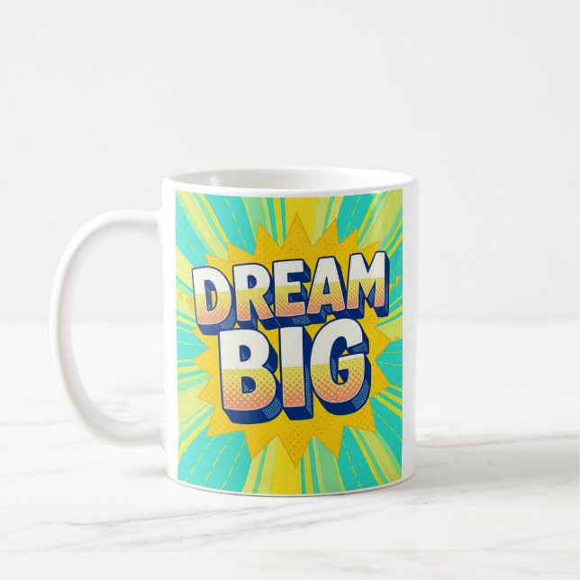 Retro-Lettern Traum groß Text Kaffeetasse (Links)