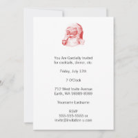Retro Letterpress Style Santa mit Pipe