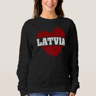 Retro Lettland Herz Lettische Flagge Lettland Prid Sweatshirt