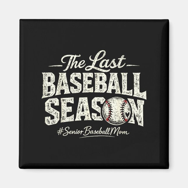 Retro letzte Baseball-Saison Senior Baseball-Mutte Magnet (Vorne)