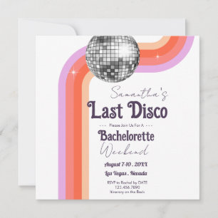 Retro letzte Disco-Junggesellinnenparty  Save The Date