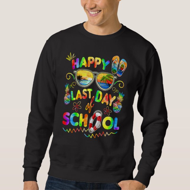 Retro Letzten Schultag Lehrer von Arbeit Sweatshirt (Vorderseite)