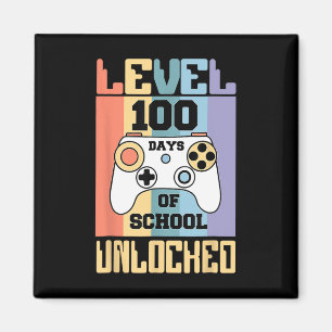 Retro Level 100 Days of School Unlocks Gamer Boys Magnet