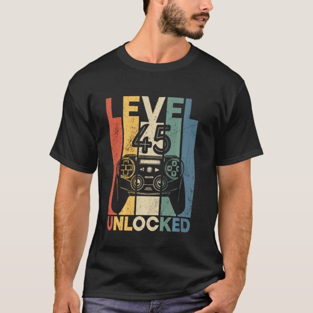 Retro Level 45 Unlocks T-Shirt 45. (Vorderseite)