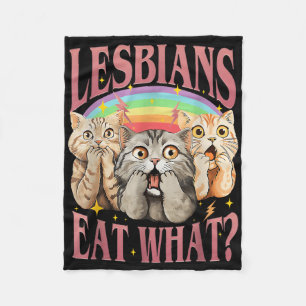 Retro LGBT essen was Cat Lesbian Pride Monat gleic Fleecedecke