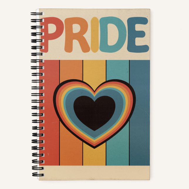 Retro-LGBTQ+-Stolz Notizbuch (Vorderseite)