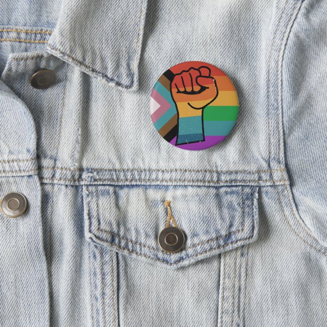 Retro LGBTQ+ Stolzfaust Button (Beispiel)