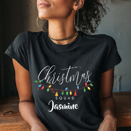 Retro-Lichterkette Weihnachts-Team-Name  T-Shirt