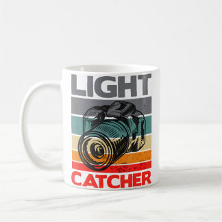 Retro-Lichtfänger-Fotografie Fotograf Kameramann Kaffeetasse