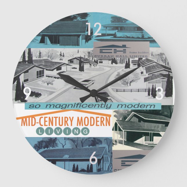 Retro-licious 60er Moderne Mosaik! Große Wanduhr (Vorderseite)