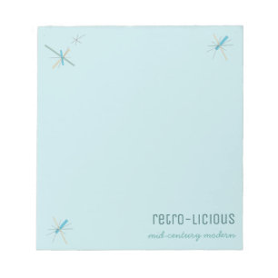 Retro-licious Modernes Notepad - blau Notizblock