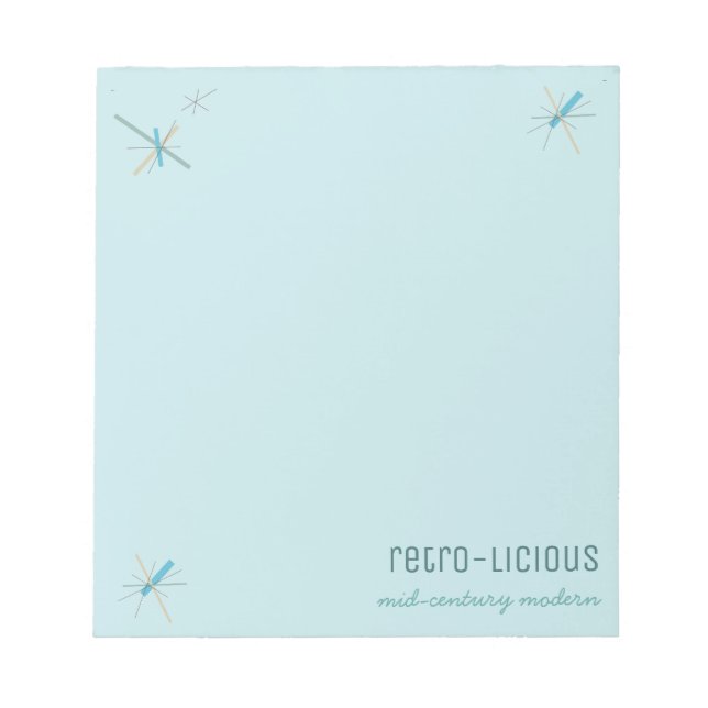 Retro-licious Modernes Notepad - blau Notizblock (Vorderseite)