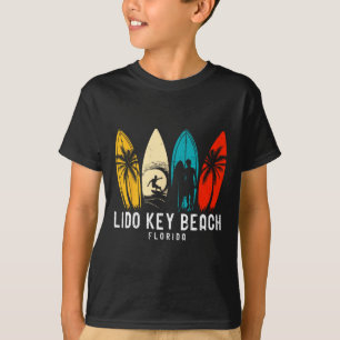 Retro Lido Key Beach Florida Surfboarder Design Fo T-Shirt