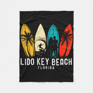 Retro Lido Key Beach Florida Surfboarder Design Fu Fleecedecke
