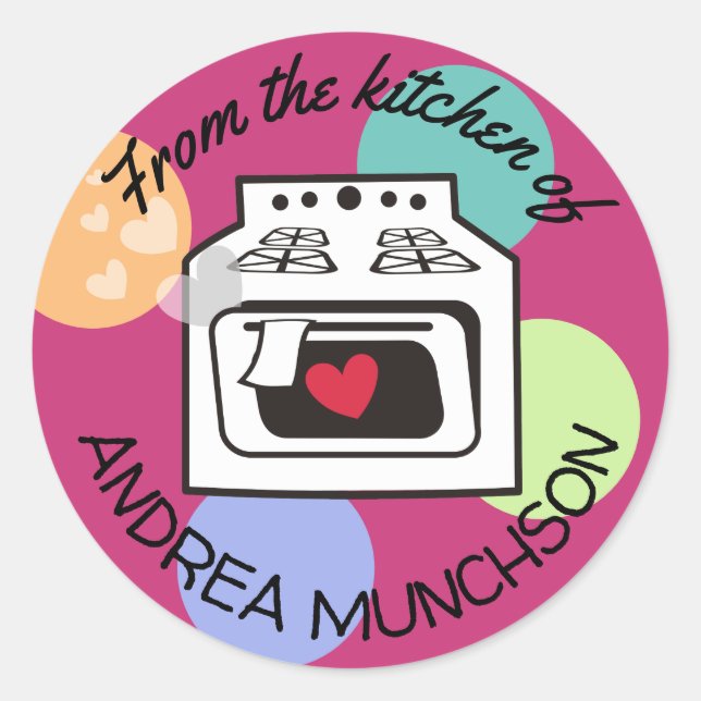 Retro-Liebe aus der Küche des Aufklebers Runder Aufkleber (Vorderseite)
