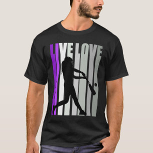 Retro Liebe Baseball Spiele Geburtstag Wettbewerb T-Shirt