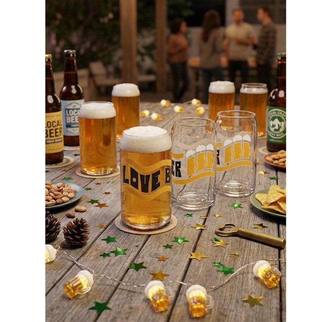 Retro "Liebe Beer" Dosenglas (Von Creator hochgeladen)