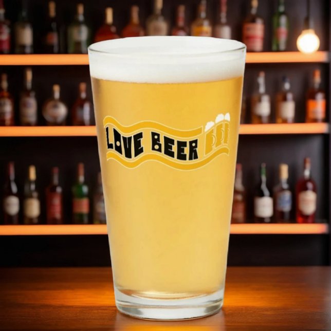 Retro "Liebe Beer" Pint Glass Glas (Von Creator hochgeladen)