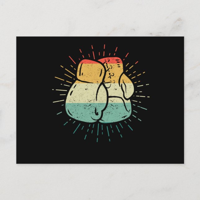 Retro Liebe Boxing Lover Boxer Gloves Funny Postkarte (Vorderseite)