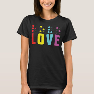 Retro-Liebe Braille Alphabet Braille-Schrift T-Shirt
