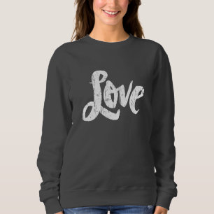 Retro-LIEBE Buchstaben Rosa Valentine bedrückt Sweatshirt
