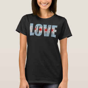 Retro Liebe-Chicago-Flagge T-Shirt
