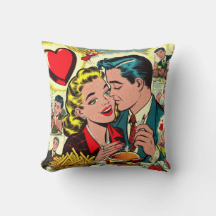 Retro Liebe Couple Comic Kissen