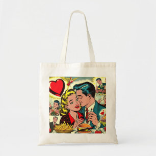 Retro Liebe Couple Comic Tragetasche