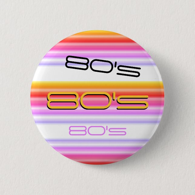 Retro-Liebe der 80er Jahre Der Regenbogen der 80er Button (Vorderseite)