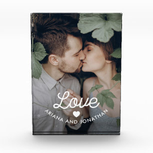 Retro Liebe des Text-  mit einem Herzen Fotoblock