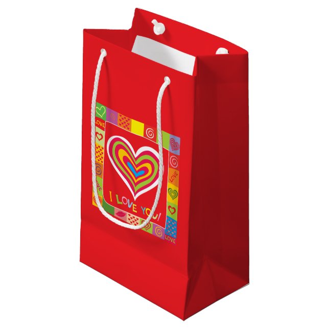 Retro-Liebe - Geschenktaschen Kleine Geschenktüte (Vorderseite Schrägansicht)