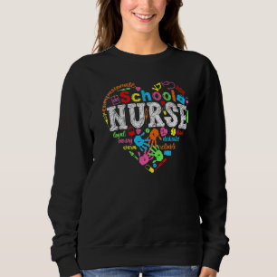 Retro Liebe Herz Rn Pflege Schule Krankenpflege Gr Sweatshirt