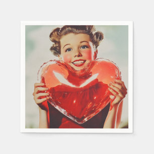 Retro-Liebe: Herzensglühen der 1950er Jahre Serviette