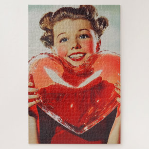 Retro-Liebe: Herzensglühen der 1950er Puzzle