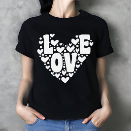 Retro Liebe Herzschwarz Frauentag T-Shirt