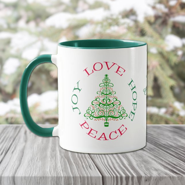 Retro Liebe Hope Joy Peace Holiday Kaffee Tasse (Von Creator hochgeladen)