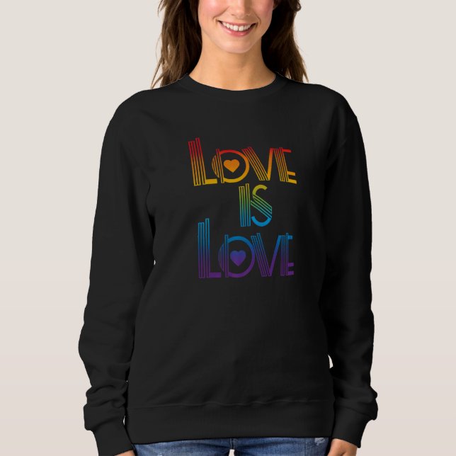 Retro-Liebe ist Liebe 70er gestreift Grafik Sweatshirt (Vorderseite)