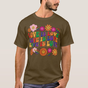Retro-Liebe ist Liebe LGBT-Stolz Monat Regenbogen  T-Shirt