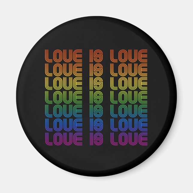 Retro-Liebe ist Liebe Magnet (Vorne)